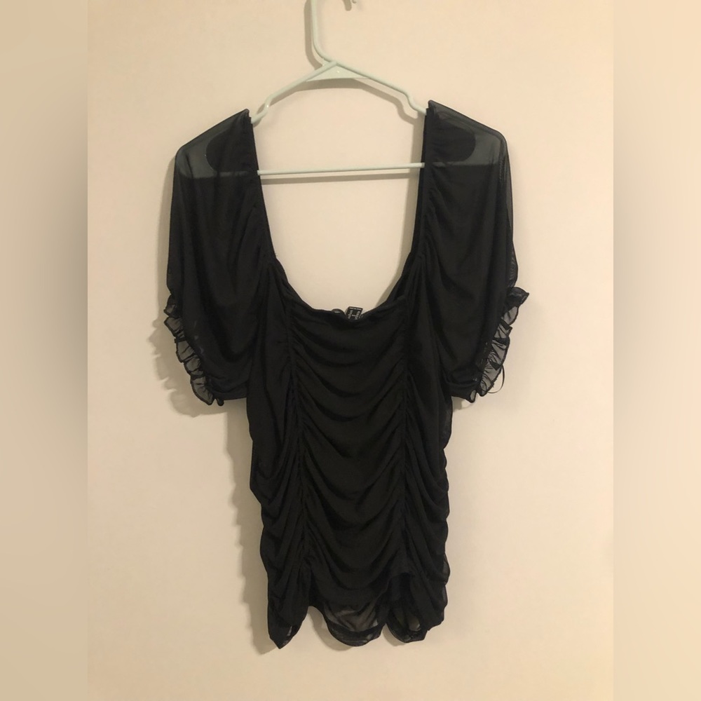 Forever 21 - Black Scrunched Sheer Top
